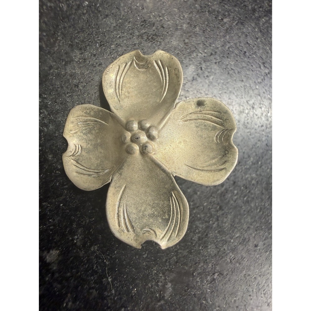 Vtg‎ NYE Sterling Dogwood Blossom Brooch Pin 7/8" Brattleboro VT